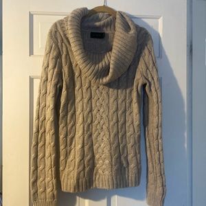 The Limited-Cowl neck oatmeal color cable knit sweater. Size Medium. EUC.